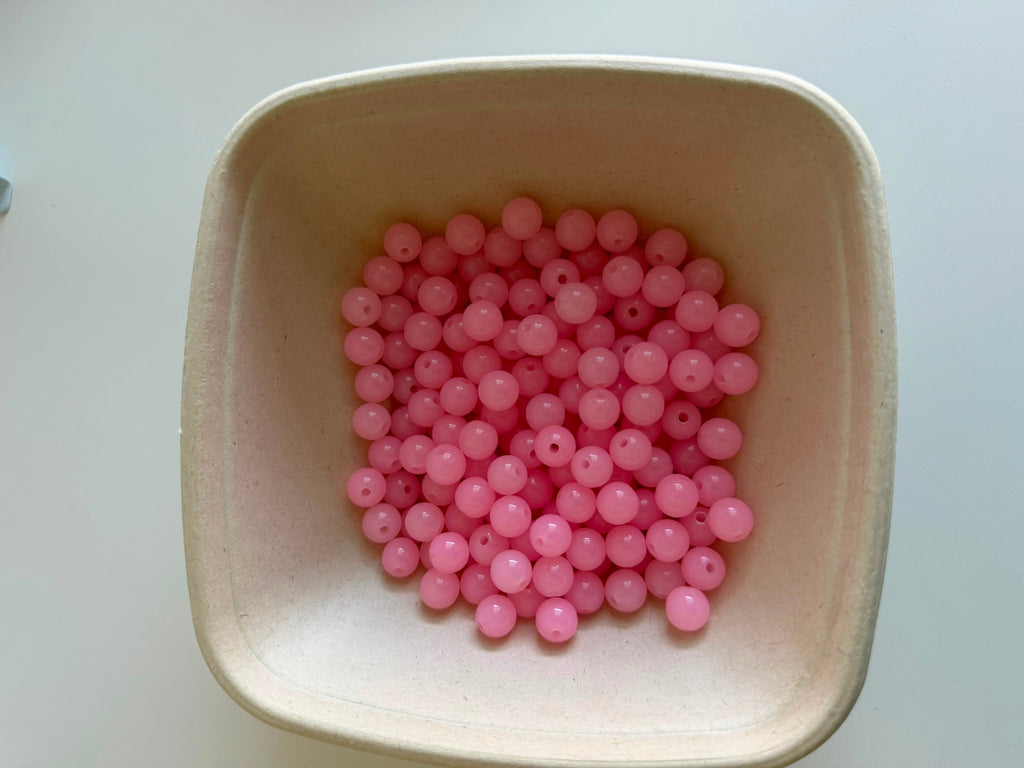 Bubblegum Pink Round Acrylic Beads