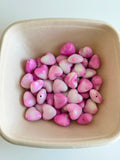 Pink Marble Heart Beads