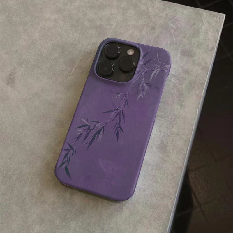 Purple Bamboo Case For iPhones