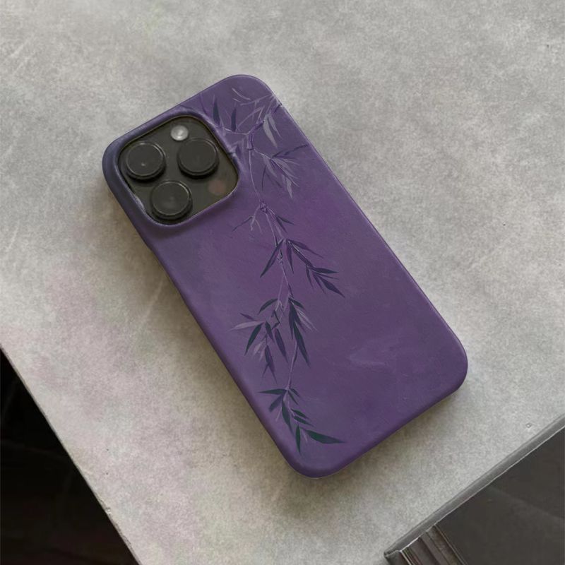 Purple Bamboo Case For iPhones