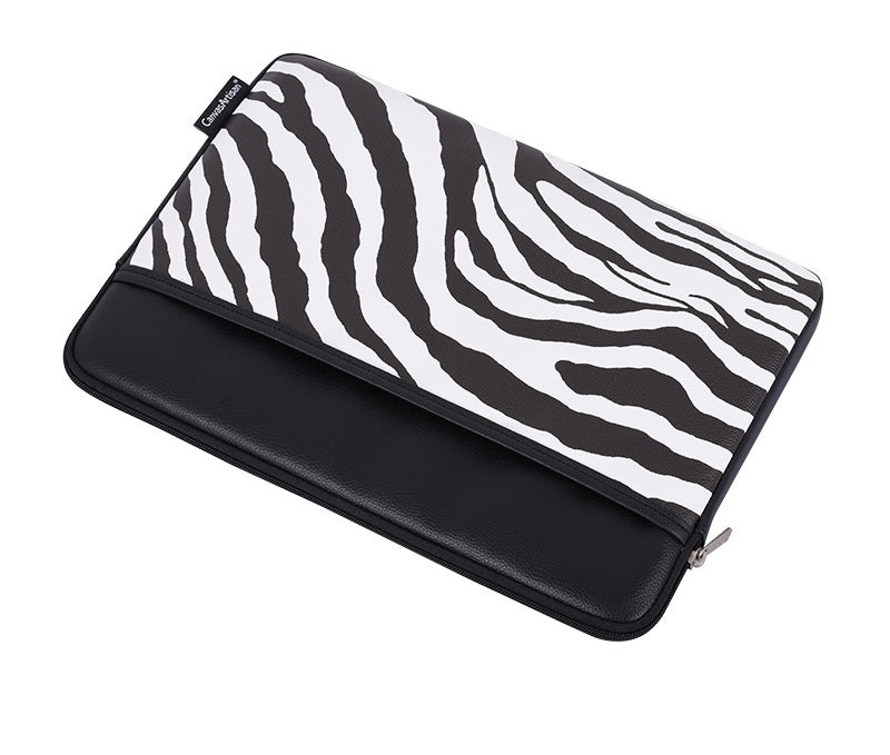 Zebra Print 15inch Protective Leather Laptop Bag