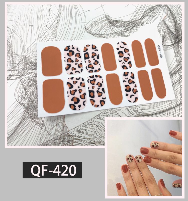 Brown Cheetah Sticker Art Nails
