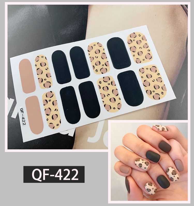 Black Cheetah Sticker Art Nails