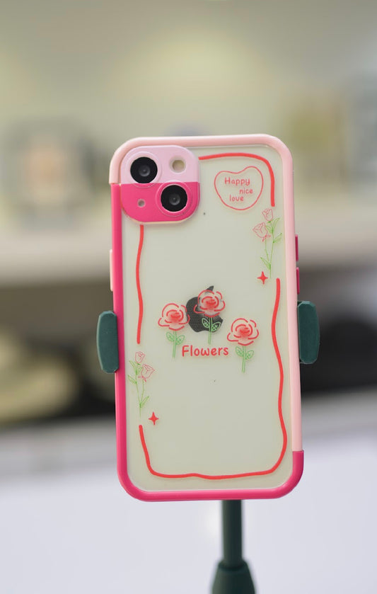 Removable Pink Edge Silicone  Case For iPhones