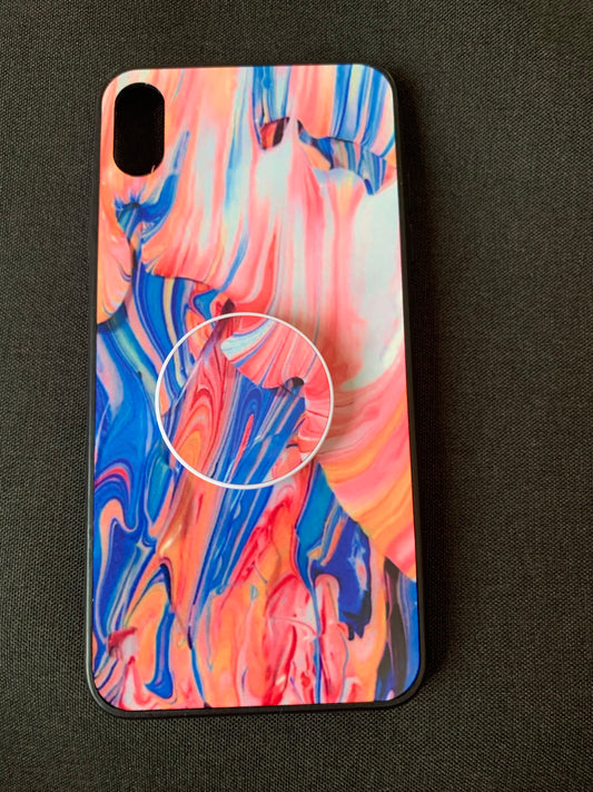 Peach & blue Marble Case For iphone