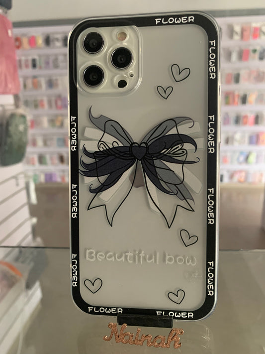 Black Bow Transparent Case For IPhone