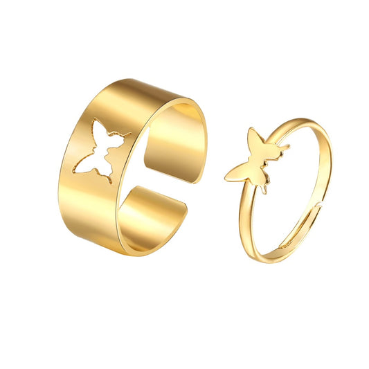 2pc Butterfly Gold Ringset